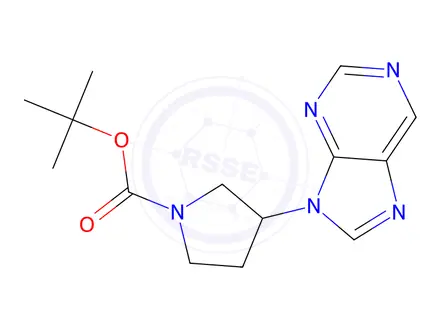 Chemical structure of Tert-butyl 3-(9H-purin-9-yl)pyrrolidine-1-carboxylate