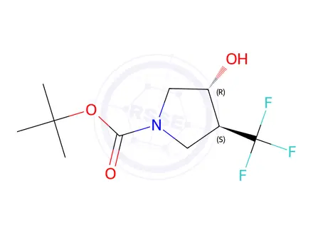 Chemical structure of rel-tert-Butyl (3R,4S)-3-hydroxy-4-(trifluoromethyl)pyrrolidine-1-carboxylate