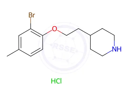 Chemical structure of 4-[2-(2-Bromo-4-methylphenoxy)ethyl]piperidine hydrochloride