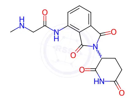 Chemical structure of N-[2-(2,6-dioxo-3-piperidyl)-1,3-dioxo-isoindolin-4-yl]-2-(methylamino)acetamide