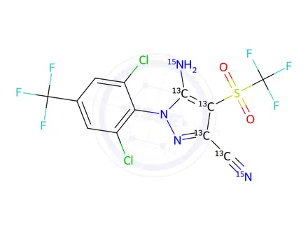 Chemical structure of Fipronil-13C4,15N2