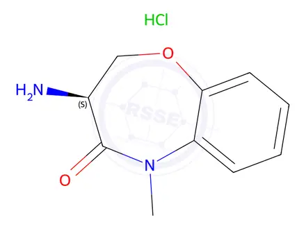 Chemical structure of (S)-3-Amino-5-methyl-2,3-dihydrobenzo[b][1,4]oxazepin-4(5H)-one hydrochloride