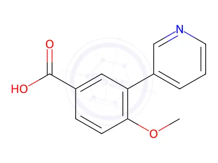Chemical structure of 4-Methoxy-3-(pyridin-3-yl)benzoic Acid