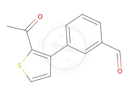 Chemical structure of 3-(2-Acetylthiophen-3-yl)benzaldehyde