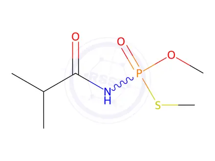 Chemical structure of O,S-Dimethyl (2-methyl-1-oxopropyl)phosphoramidothioate