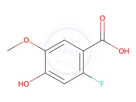 Chemical structure of 2-Fluoro-​4-​hydroxy-​5-​methoxybenzoic Acid