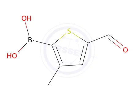 Chemical structure of (5-Formyl-3-methylthiophen-2-yl)boronic acid