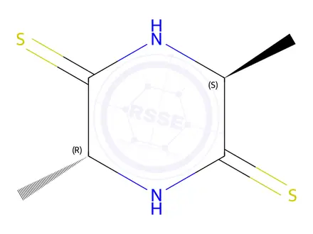 Chemical structure of 2,5-Piperazinedithione,3,6-dimethyl-,trans-(9CI)