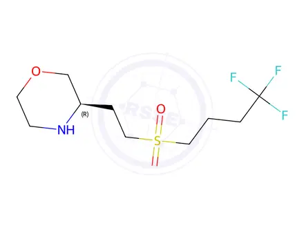 Chemical structure of (R)-3-(2-((4,4,4-trifluorobutyl)sulfonyl)ethyl)morpholine