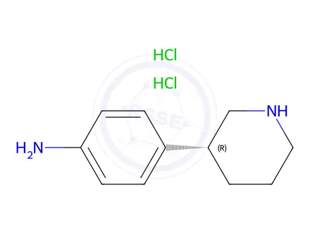 Chemical structure of (R)-4-(piperidin-3-yl)aniline dihydrochloride