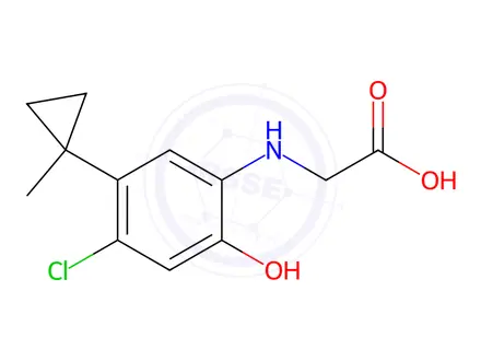 Chemical structure of Glycine, N-[4-chloro-2-hydroxy-5-(1-methylcyclopropyl)phenyl]-
