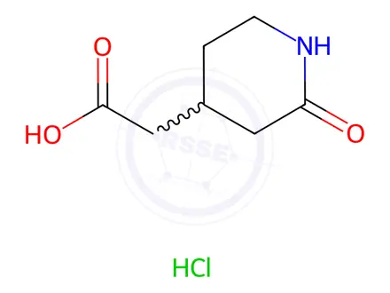 Chemical structure of 2-(2-Oxopiperidin-4-yl)acetic acid hydrochloride