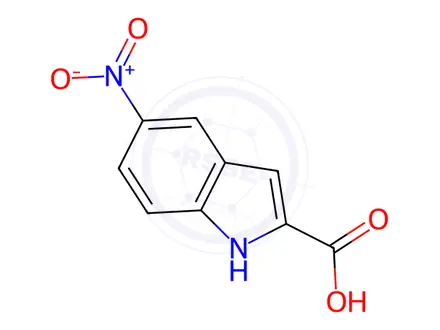 Chemical structure of 5-Nitroindole-2-carboxylic Acid
