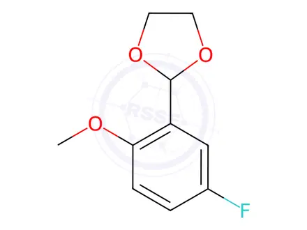 Chemical structure of 2-(5-fluoro-2-methoxyphenyl)-1,3-dioxolane