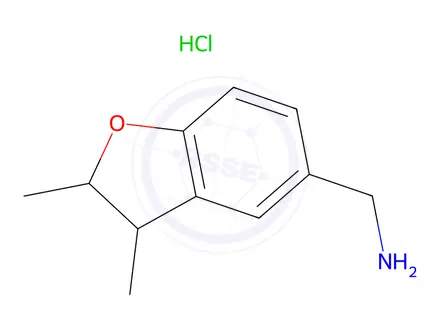 Chemical structure of (2,3-dimethyl-2,3-dihydro-1-benzofuran-5-yl)methanamine hydrochloride