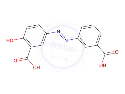 Chemical structure of 5-((3-Carboxyphenyl)diazenyl)-2-hydroxybenzoic Acid
