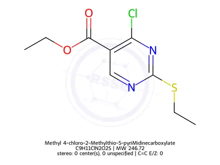 Chemical structure of Methyl 4-chloro-2-Methylthio-5-pyriMidinecarboxylate