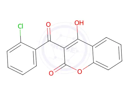 Chemical structure of 3-(2-Chlorobenzoyl)-4-hydroxy-2H-1-benzopyran-2-one
