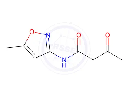 Chemical structure of N-(5-methyl-1,2-oxazol-3-yl)-3-oxobutanamide