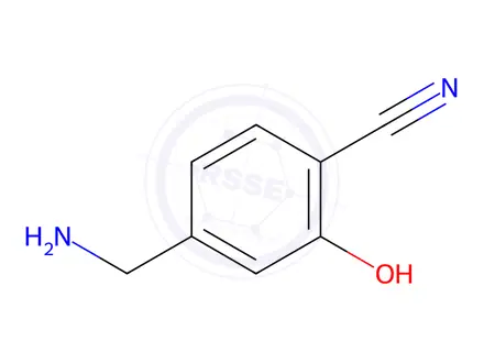 Chemical structure of Benzonitrile, 4-(aminomethyl)-2-hydroxy-