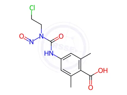 Chemical structure of 4-[3-(2-Chloroethyl)-3-nitrosoureido]-2,6-dimethylbenzoic acid