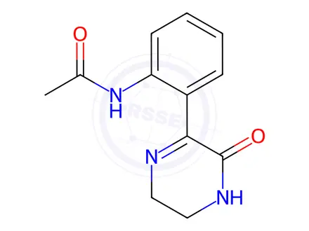 Chemical structure of N-(2-(3-Oxo-3,4,5,6-tetrahydropyrazin-2-yl)phenyl)acetamide
