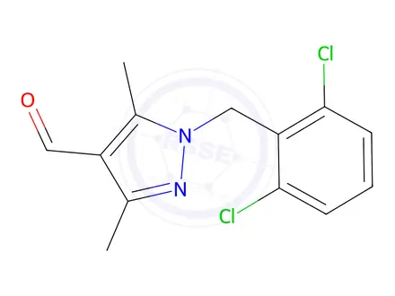 Chemical structure of 1-[(2,6-dichlorophenyl)methyl]-3,5-dimethyl-1h-pyrazole-4-carbaldehyde