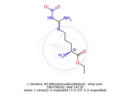 Chemical structure of (S)-ethyl 2-amino-5-(3-nitroguanidino)pentanoate