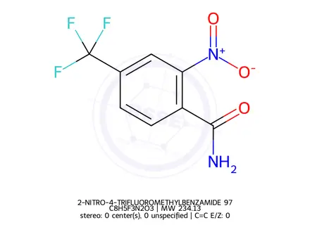 Chemical structure of 2-NITRO-4-TRIFLUOROMETHYLBENZAMIDE 97