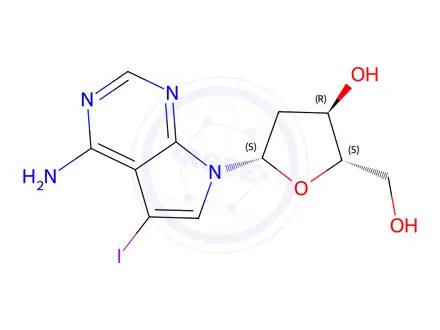 Chemical structure of (2S,3R,5S)-7-Deaza-2'-deoxy-7-iodoadenosine