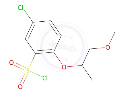Chemical structure of 5-chloro-2-[(1-methoxypropan-2-yl)oxy]benzene-1-sulfonyl chloride
