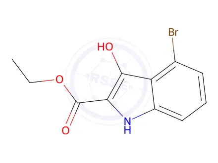 Chemical structure of Ethyl 4-bromo-3-hydroxy-1H-indole-2-carboxylate