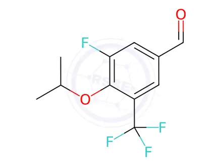 Chemical structure of 3-Fluoro-4-isopropoxy-5-(trifluoromethyl)benzaldehyde