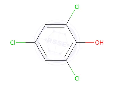 Chemical structure of 2,4,6-Trichlorophenol
