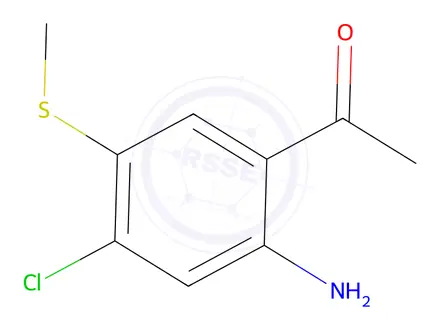 Chemical structure of 1-[2-Amino-4-chloro-5-(methylsulfanyl)phenyl]ethan-1-one