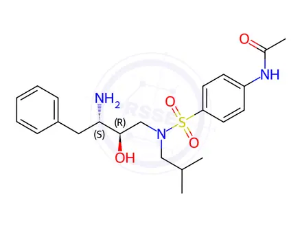 Chemical structure of N-(4-(N-((2R,3S)-3-Amino-2-hydroxy-4-phenylbutyl)-N-isobutylsulfamoyl)phenyl)acetamide