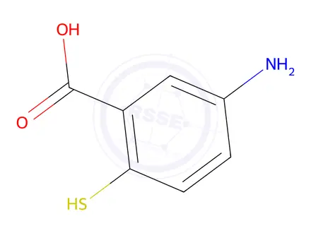 Chemical structure of 5-Amino-2-mercaptobenzoic acid