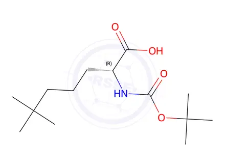 Chemical structure of (2R)-2-{[(tert-butoxy)carbonyl]amino}-6,6-dimethylheptanoic acid