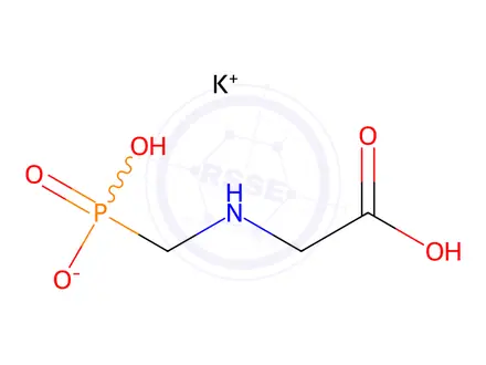 Chemical structure of Glycine, N-(phosphonomethyl)-, potassium salt