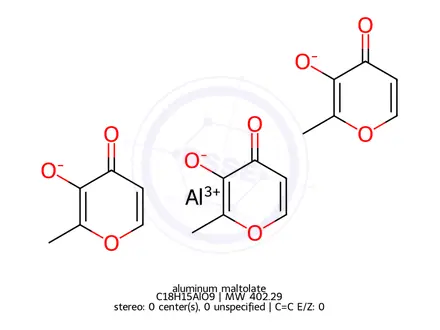 Chemical structure of aluminum maltolate