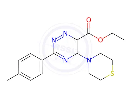 Chemical structure of Ethyl 5-thiomorpholino-3-(p-tolyl)-1,2,4-triazine-6-carboxylate