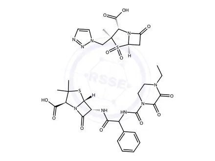 Chemical structure of Tazobactam piperacillin mixture