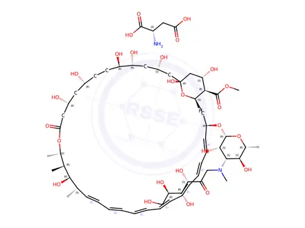 Chemical structure of Amphotericin B, N-(1-deoxy-D-fructos-1-yl)-N-methyl-, methyl ester, L-aspartate (1:1) (salt)