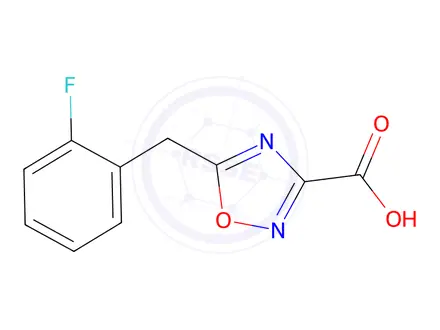 Chemical structure of 5-[(2-fluorophenyl)methyl]-1,2,4-oxadiazole-3-carboxylic acid