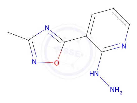 Chemical structure of 5-(2-Hydrazinylpyridin-3-yl)-3-methyl-1,2,4-oxadiazole