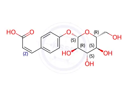 Chemical structure of 4-O-beta-Glucopyranosyl-cis-coumaric acid