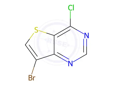 Chemical structure of 7-BROMO-4-CHLOROTHIENO[3,2-D]PYRIMIDINE