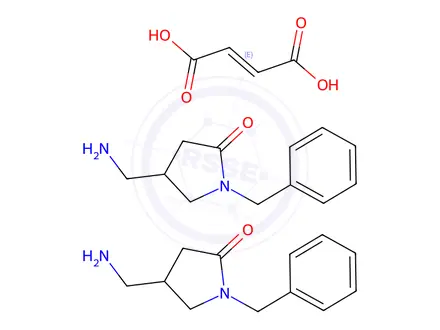 Chemical structure of 4-(Aminomethyl)-1-benzylpyrrolidin-2-one hemifumarate