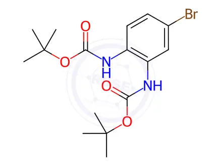 Chemical structure of di-tert-Butyl (4-bromo-1,2-phenylene)dicarbamate