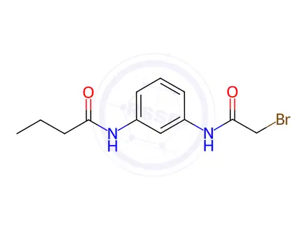 Chemical structure of N-{3-[(2-Bromoacetyl)amino]phenyl}butanamide